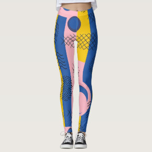 Retro Abstrakt Penseldrag (9) Leggings