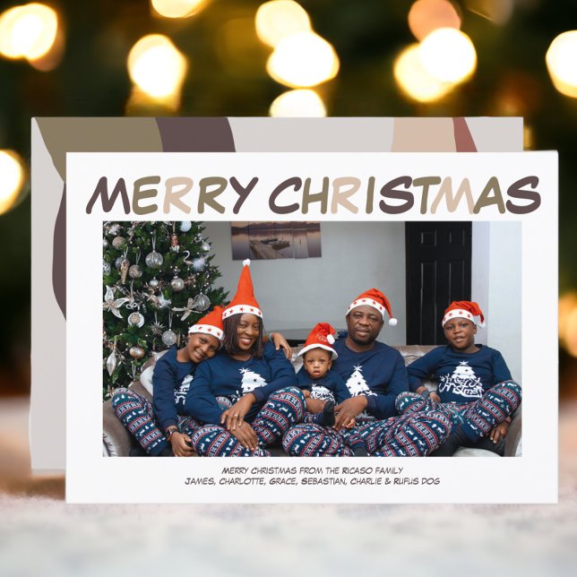 Retro Abstrakt Photo God jul Julkort (Retro Abstract Photo Merry Christmas Holiday Cards from Ricaso. Make your own photo cards

)