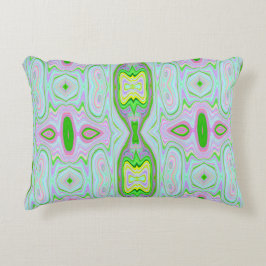 Retro Abstrakt Rosa, Lime Green och Aqua Mönster Prydnadskudde