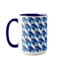 Retro Abstrakt Shades of Blue Geometric Mönster