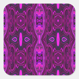 Retro Abstrakt Shock rosa och Magenta Mönster Fyrkantigt Klistermärke