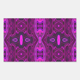 Retro Abstrakt Shock rosa och Magenta Mönster Rektangulärt Klistermärke