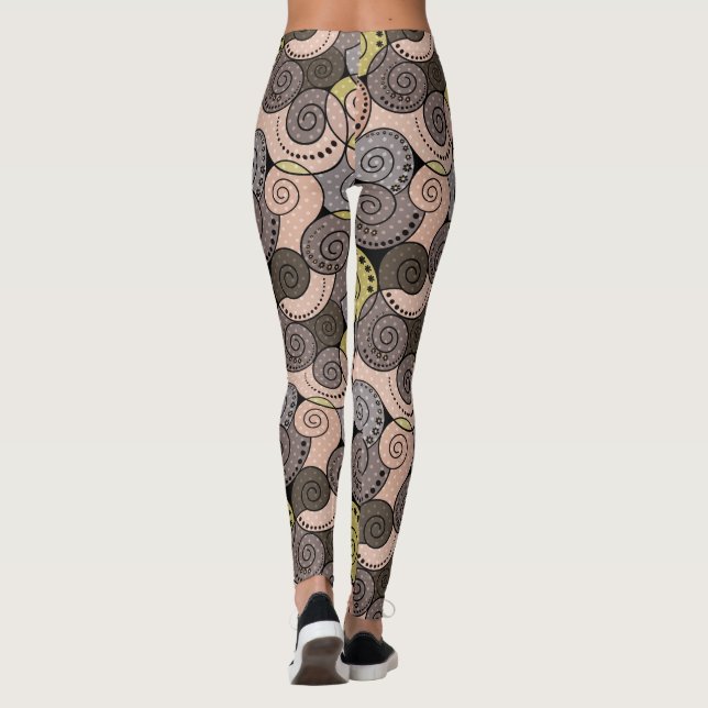Retro, abstrakt, spiral leggings (Baksida)