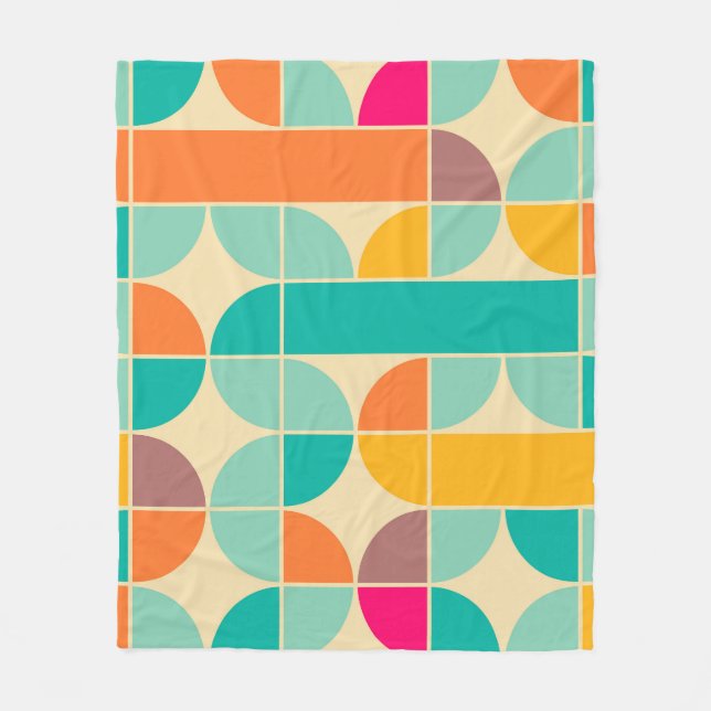 Retro-Abstrakt: Trådlös, sömlös design. Fleecefilt (Framsidan)