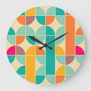Retro-Abstrakt: Trådlös, sömlös design. Stor Klocka