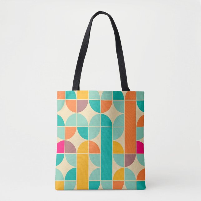 Retro-Abstrakt: Trådlös, sömlös design. Tygkasse (Framsida)
