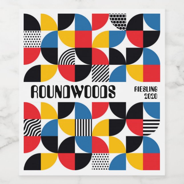 Retro Abstrakt Vin-etikett Vinflaska Etikett (Singel etikett)
