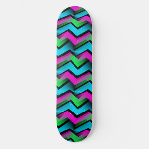 Retro Abstrakt Zigzag Mönster Skateboard Bräda 21,5 Cm