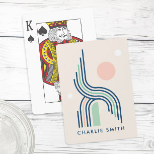 Retro-abstraktens geometriska teckningar linjer bå casinokort