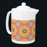 Retro Abstrat Blue och Orange Daisy Mönster<br><div class="desc">Det ord som komen tänker på är ypperligt och roligt när man ser på daisyn för den ljushärda abstrakten blå och ljusa orangen på en mörkare orange som upprepar mönster. Åh, så förtjusande och toppen söt också. Det här klassiska blommönstret för abstrakt översätter perfekt till både mode och hemdekorobjekt. Perfektens...</div>