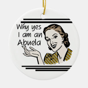 Retro Abuela Gifts Julgransprydnad Keramik