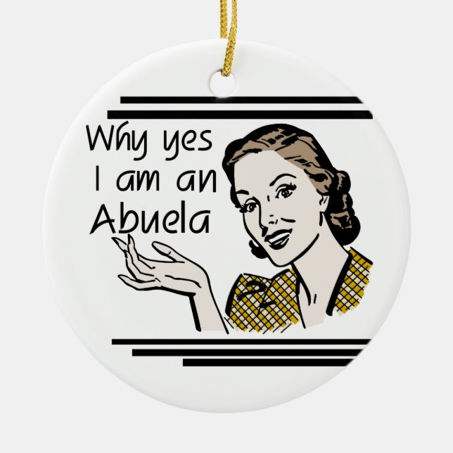 Retro Abuela Gifts Julgransprydnad Keramik (Framsidan)