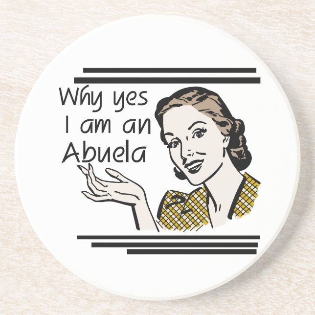 Retro Abuela Gifts Underlägg Sandsten (Framsidan)