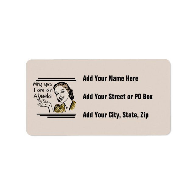 Retro Abuela T-tröja och gåvor Adressetikett (Framsidan)
