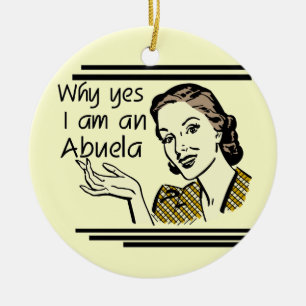 Retro Abuela T-tröja och gåvor Julgransprydnad Keramik