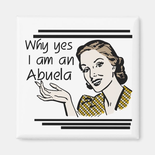 Retro Abuela T-tröja och gåvor Magnet (Framsidan)
