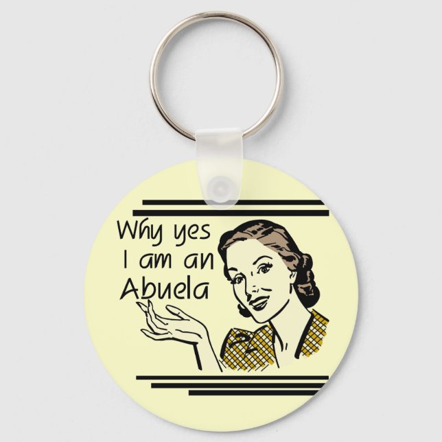 Retro Abuela T-tröja och gåvor Nyckelring (Framsida)