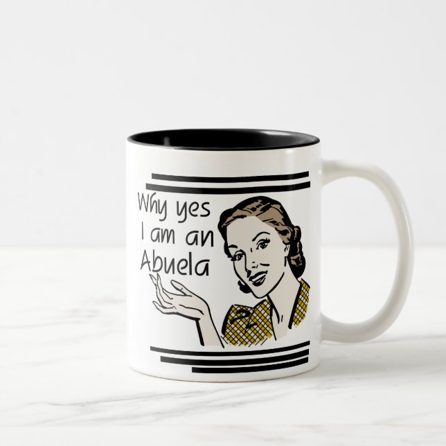 Retro Abuela T-tröja och gåvor Två-Tonad Mugg (Höger)