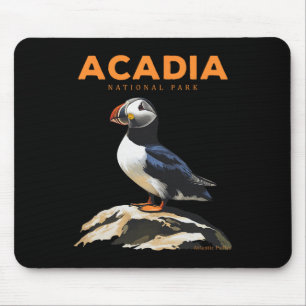 Retro Acadia National Park Lunnefågel Fågel Lo Musmatta