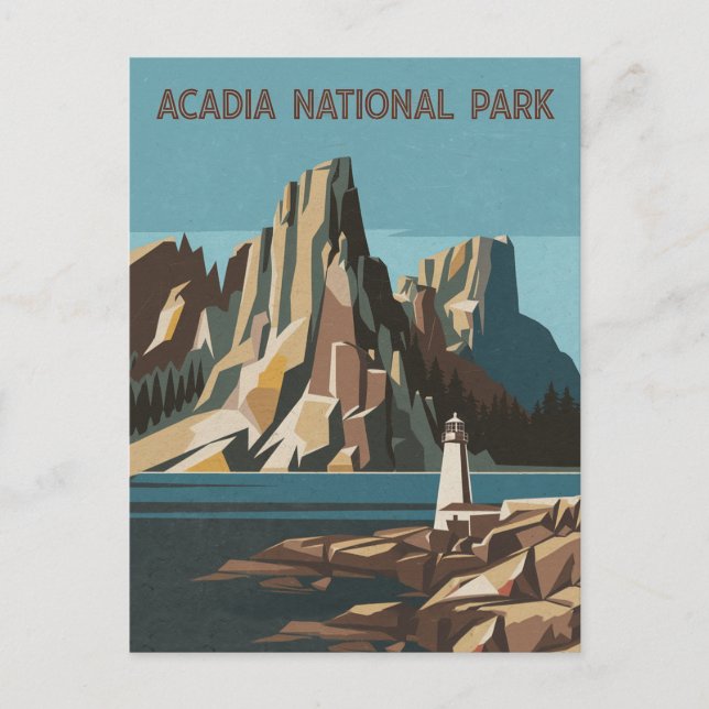 Retro Acadia nationalpark liggande Vykort (Framsida)
