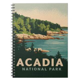 Retro Acadia nationalpark Pub Harbor Anteckningsbok