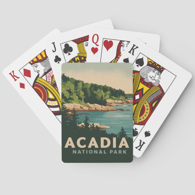 Retro Acadia nationalpark Pub Harbor Casinokort (Baksidan)