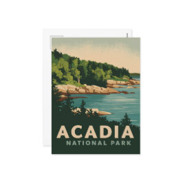 Retro Acadia nationalpark Pub Harbor Helg Vykort