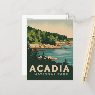 Retro Acadia nationalpark Pub Harbor Helg Vykort