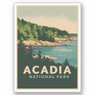 Retro Acadia nationalpark Pub Harbor Klistermärken