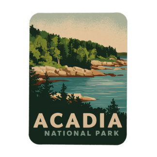 Retro Acadia nationalpark Pub Harbor Magnet