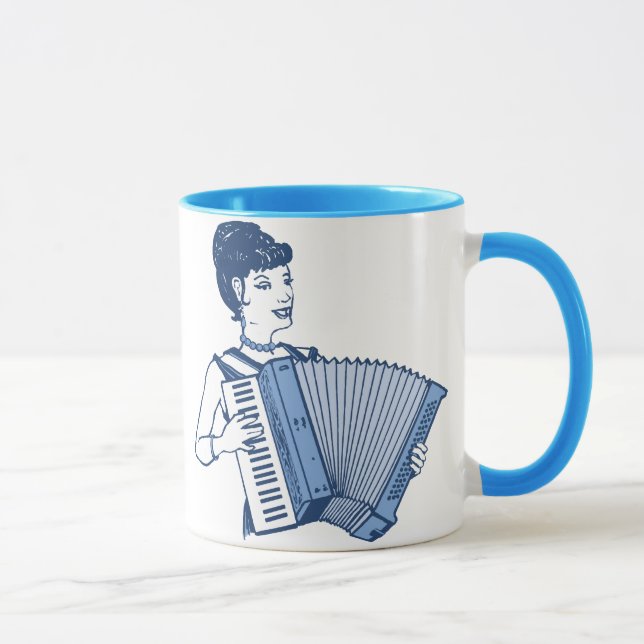 Retro Accordion Dam Mugg (Höger)