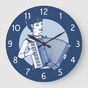Retro Accordion Dam Stor Klocka
