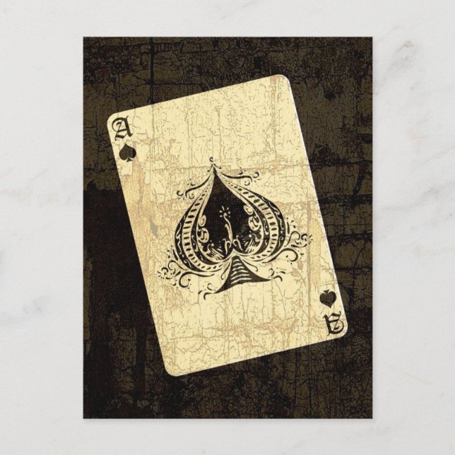 Retro Ace of Spades Vykort (Framsida)