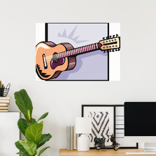 Retro Acoustic 12-String Guitar Poster