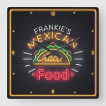 Retro ADD NAMN Faux Neon Mexican Food Taco Middag