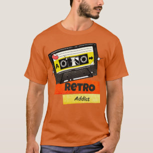 Retro Addict Audio Cassette Recording Tape 80s 70s T Shirt