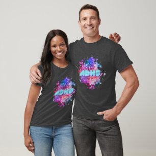 Retro ADHD Paint Splatter Brain Shirt T
