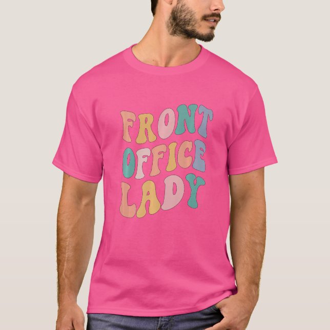 Retro Admin Squad Back to school Front Office Dam T Shirt (Framsida)