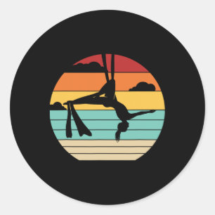 Retro Aerial Yoga Aerialist Gymnastik Dansare Aeri Runt Klistermärke