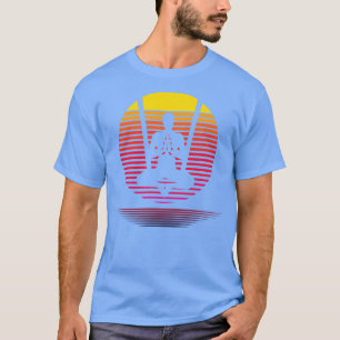 Retro Aerial Yoga Silhouette Meditation T Shirt