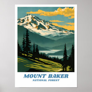 Retro Aes, National Forest Illustration Poster