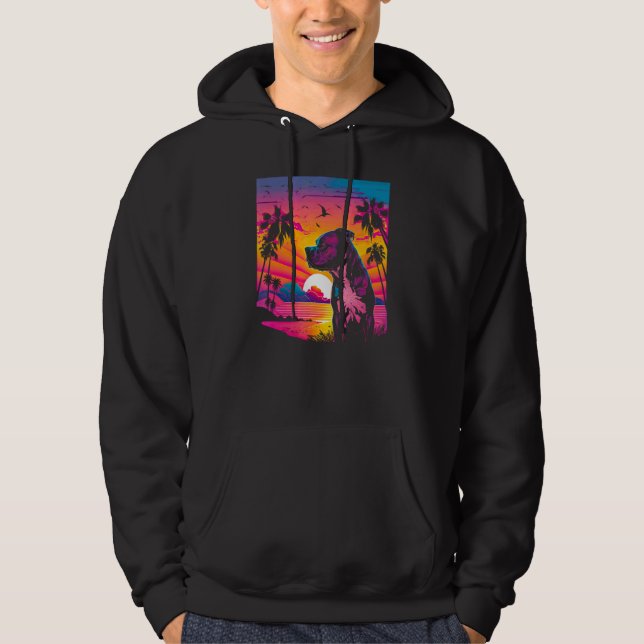 Retro Aesthetic American Staffordshire Terrier dog Hoodie (Framsida)