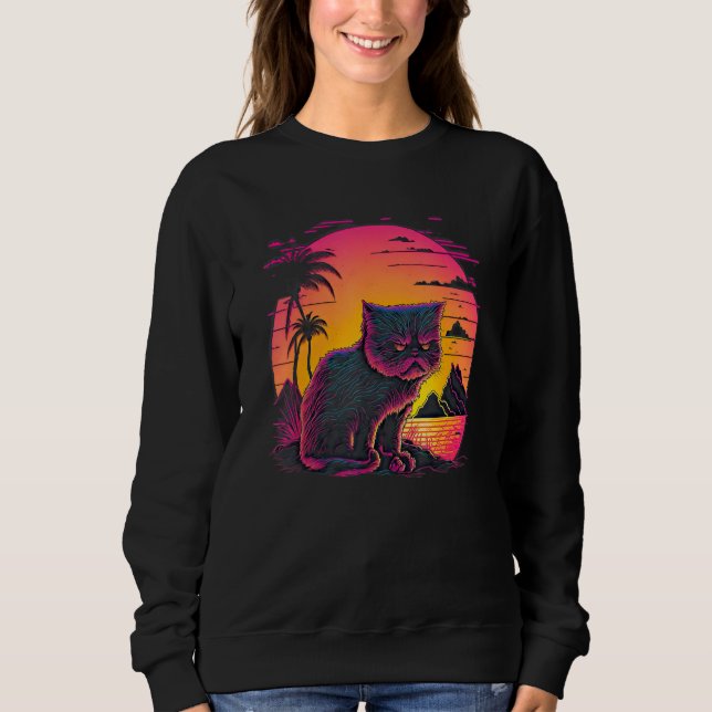 Retro Aesthetic Arg Cat T Shirt (Framsida)