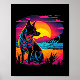 Retro Aesthetic Australian Cattle hund 17 Poster