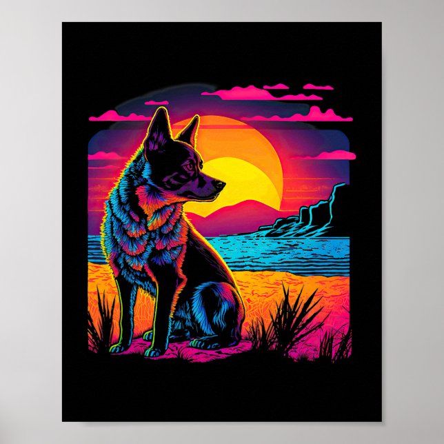 Retro Aesthetic Australian Cattle hund 17 Poster (Framsidan)