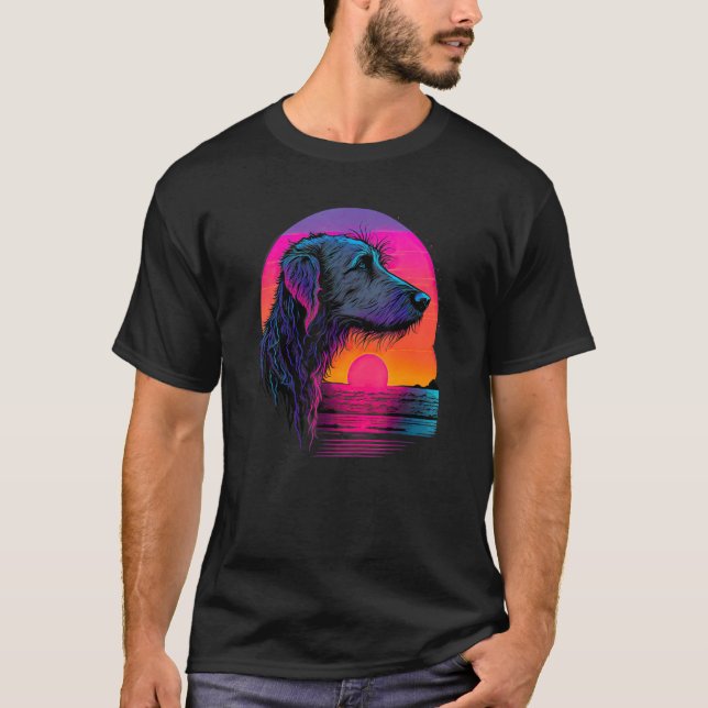 Retro Aesthetic Irish Wolfhound Dog T Shirt (Framsida)