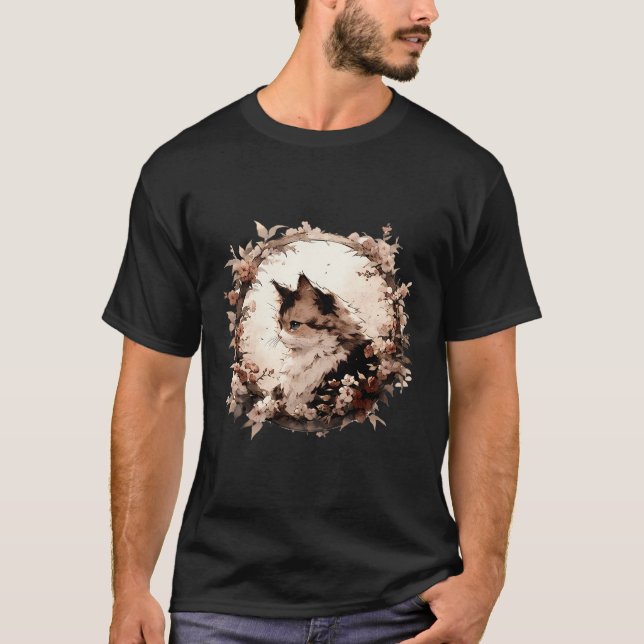 Retro Aesthetic Japansk Neko Design Nostalgic Kit T Shirt (Framsida)