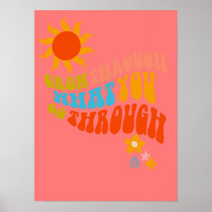 Retro Aesthetic Ord Art for Girls, Tweens, Tonårin Poster