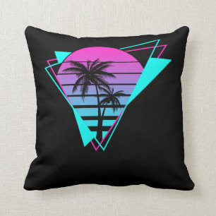 Retro Aesthetic Vaporwave Geometric Handflatan Tr Kudde