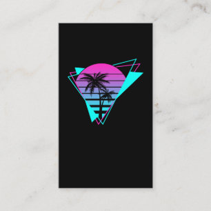 Retro Aesthetic Vaporwave Geometric Handflatan Tr Visitkort